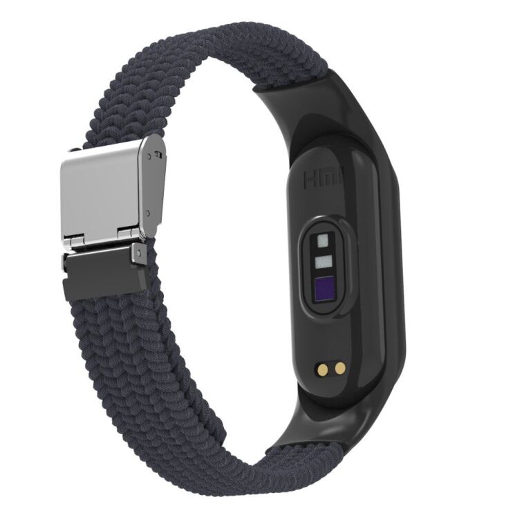 Ремешок Deexe Nylon Strap для Xiaomi Mi Band 7 - Dark Grey: фото 4 из 5