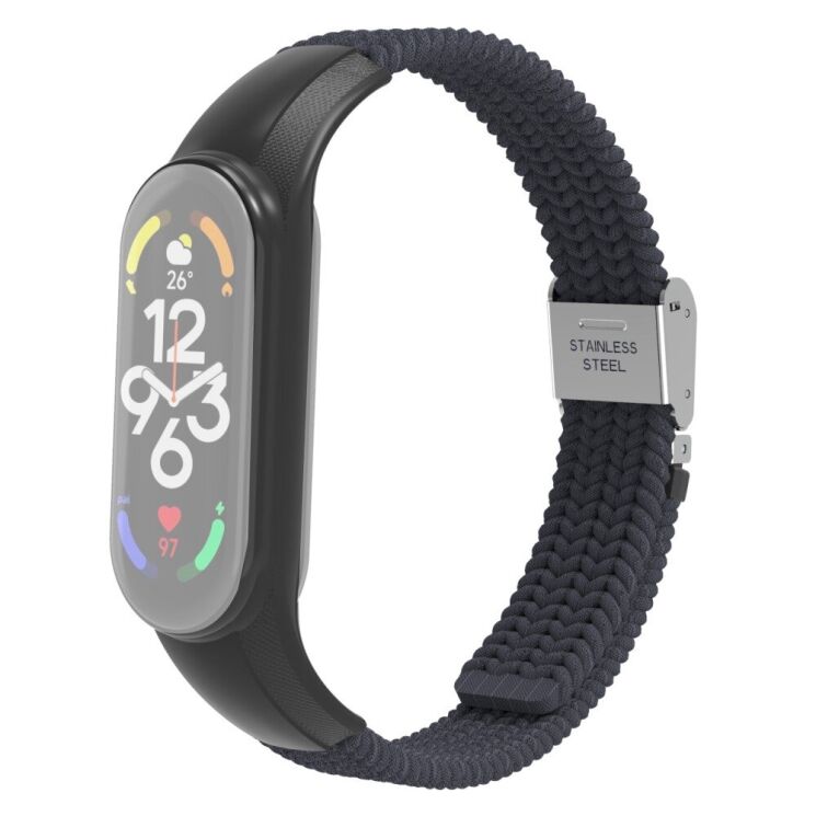 Ремешок Deexe Nylon Strap для Xiaomi Mi Band 7 - Dark Grey: фото 1 из 5