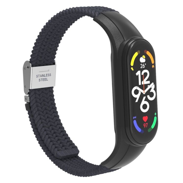 Ремешок Deexe Nylon Strap для Xiaomi Mi Band 7 - Dark Grey: фото 3 из 5