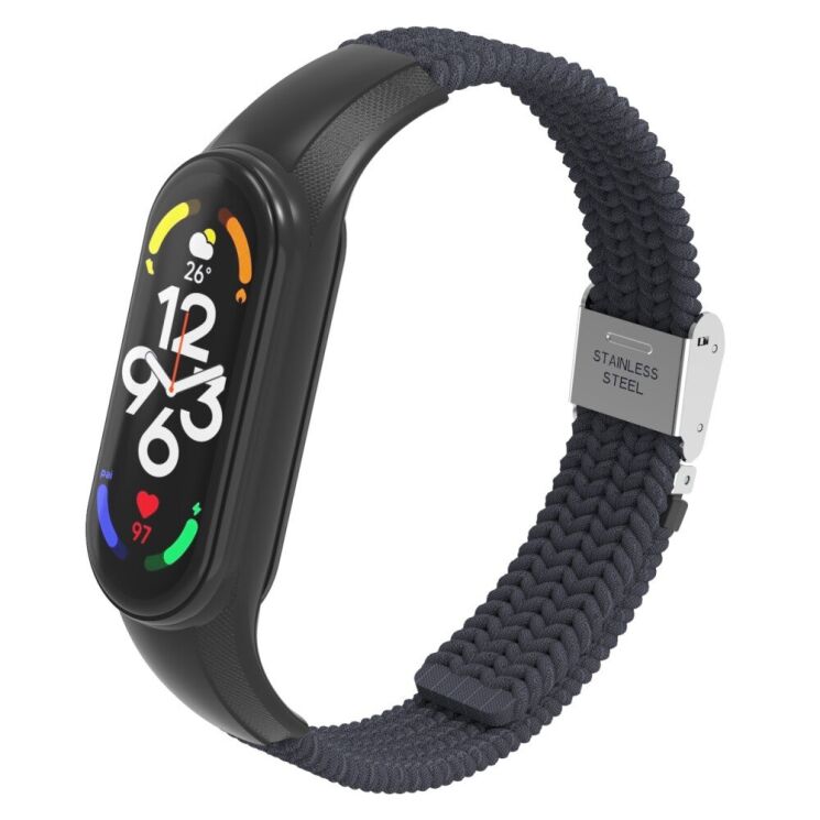 Ремешок Deexe Nylon Strap для Xiaomi Mi Band 7 - Dark Grey: фото 5 из 5