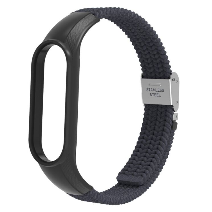 Ремешок Deexe Nylon Strap для Xiaomi Mi Band 7 - Dark Grey: фото 2 из 5