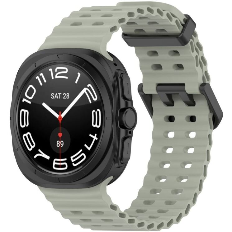 Ремешок Deexe Ocean Strap для Samsung Galaxy Watch Ultra (47mm) - Grey Green: фото 4 из 9