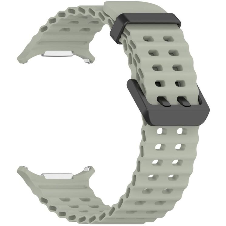 Ремешок Deexe Ocean Strap для Samsung Galaxy Watch Ultra (47mm) - Grey Green: фото 2 из 9