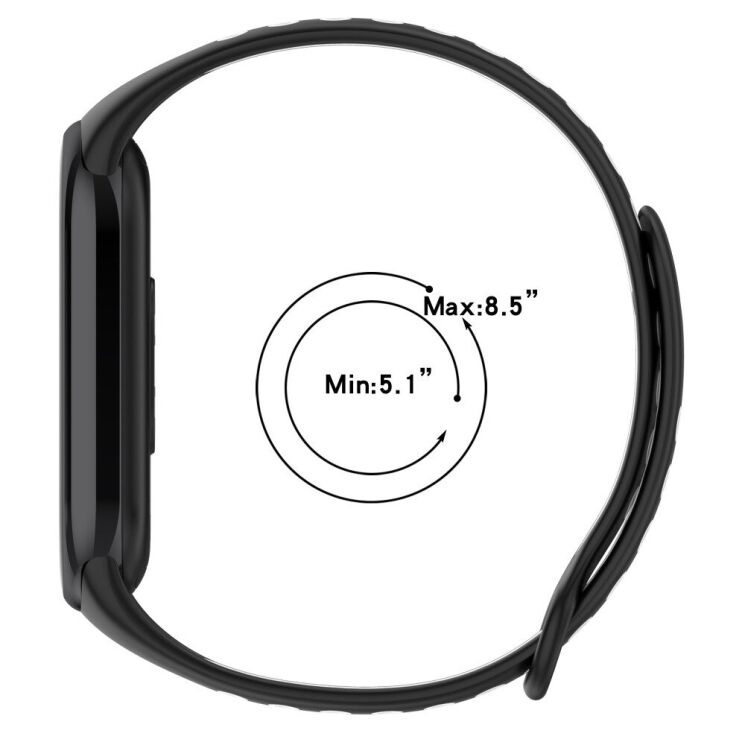 Ремешок Deexe Dual Color для Xiaomi Mi Smart Band 8 / 9 - Midnight Blue / White: фото 7 из 7