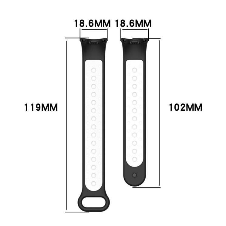 Ремешок Deexe Dual Color для Xiaomi Mi Smart Band 8 / 9 - Midnight Blue / White: фото 6 из 7