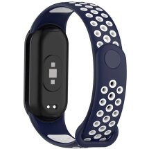 Ремешок Deexe Dual Color для Xiaomi Mi Smart Band 8 / 9 - Midnight Blue / White: фото 1 из 7
