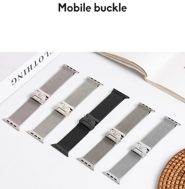 Ремінець Deexe Polaris Strap для Apple Watch 42 (Series 10) / 41 / 40 / SE 40 / 38 - Silver: фото 10 з 12