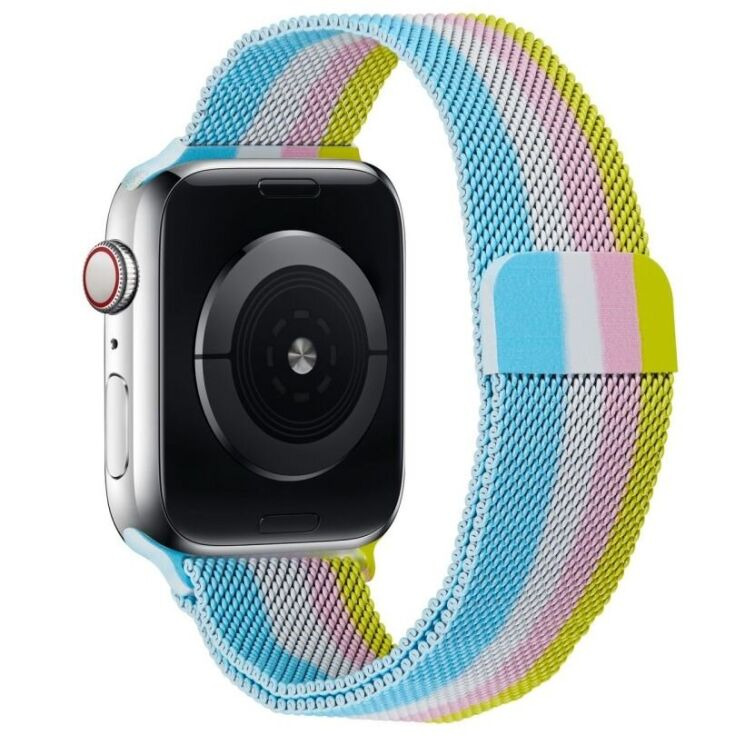 Ремінець Deexe Rainbow Loop для Apple Watch 46 / 45 / 44 / SE 44 / 42 (Series 1-3) / Ultra / Ultra 2 / Ultra 3 - Yellow / Pink / Silver / Blue: фото 1 з 4
