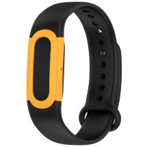 Ремешок Deexe Soft Silicone для Google Fitbit Air - Black / Yellow: фото 1 из 8