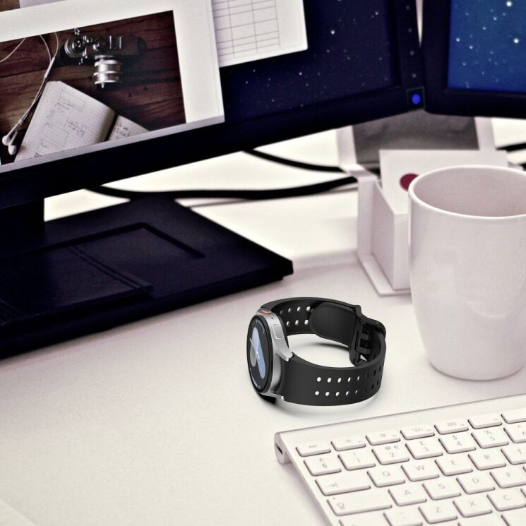 Ремінець Deexe Sport Loop для Samsung Galaxy Watch 4 / 5 / 6 / 7 / FE (40mm) - Grey: фото 10 з 12