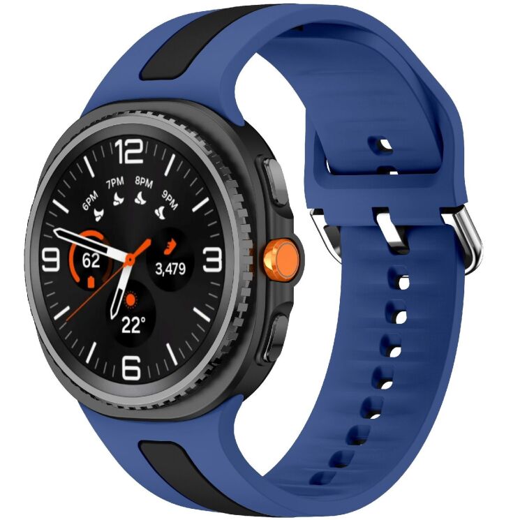 Ремінець Deexe Sport Strap для Samsung Galaxy Watch 8 (40/44mm) / 8 Classic - Blue / Black: фото 2 з 6
