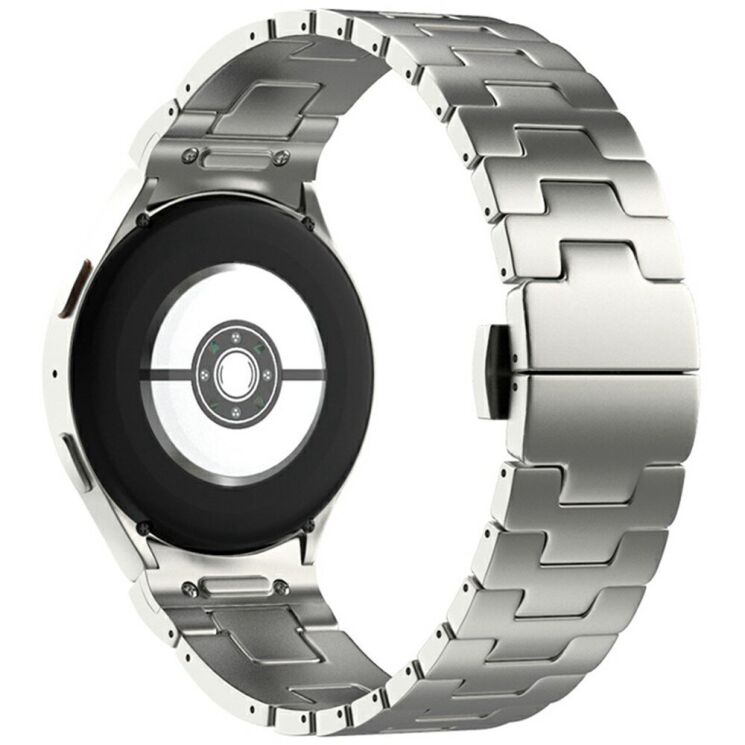 Ремешок Deexe Stainless Steel QuickFit для Samsung Galaxy Watch 4 / 5 / 6 / 7 / FE (40mm) - Titanium: фото 1 из 6