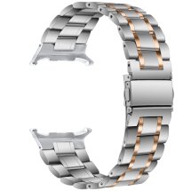 Ремінець Deexe Stainless Steel Strap для Samsung Galaxy Watch 8 (40/44mm) / 8 Classic - Silver / Rose Gold: фото 1 з 6