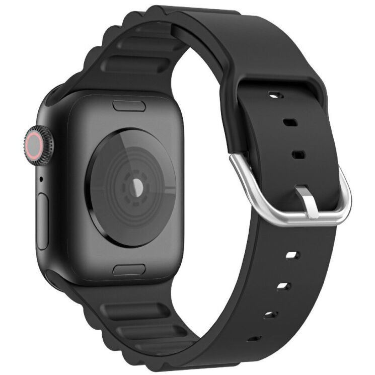 Ремінець Deexe Stripes Series для Apple Watch 42 (Series 10/11) / 41 / 40 / SE 40 / 38 - Black: фото 1 з 7