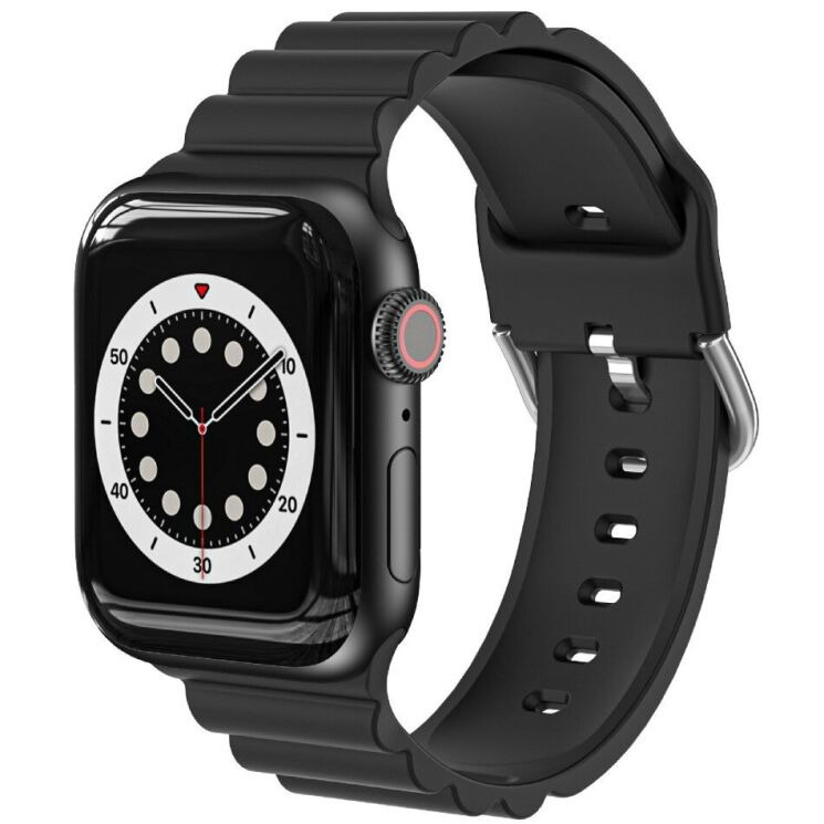 Ремінець Deexe Stripes Series для Apple Watch 42 (Series 10/11) / 41 / 40 / SE 40 / 38 - Black: фото 2 з 7