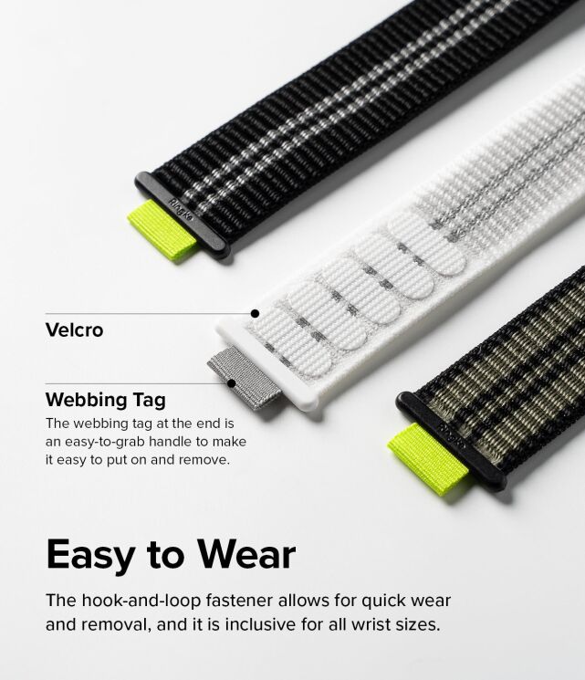 Ремінець Ringke Sports Air Loop для Apple Watch 46 / 44 / SE 44 / 45 / Ultra / Ultra 2 / Ultra 3 (49mm) 8809919306201 - Black: фото 7 з 16