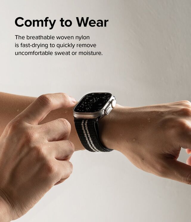 Ремінець Ringke Sports Air Loop для Apple Watch 46 / 44 / SE 44 / 45 / Ultra / Ultra 2 / Ultra 3 (49mm) 8809919306201 - Black: фото 5 з 16