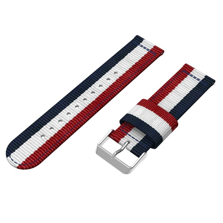 Ремешок UniCase Nylon для Samsung Galaxy Watch 46mm / Watch 3 45mm / Gear S3 - Blue / White / Red: фото 4 из 5