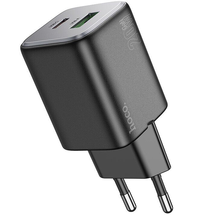 Мережевий зарядний пристрій Hoco N41 PD20W+QC3.0 - Black: фото 2 з 9
