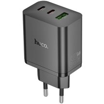 Мережевий зарядний пристрій Hoco N51 PD65W (USB + 2Type-C) - Black: фото 1 з 8