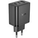 Мережевий зарядний пристрій Hoco N51 PD65W (USB + 2Type-C) - Black (960196B). Фото 2 з 8