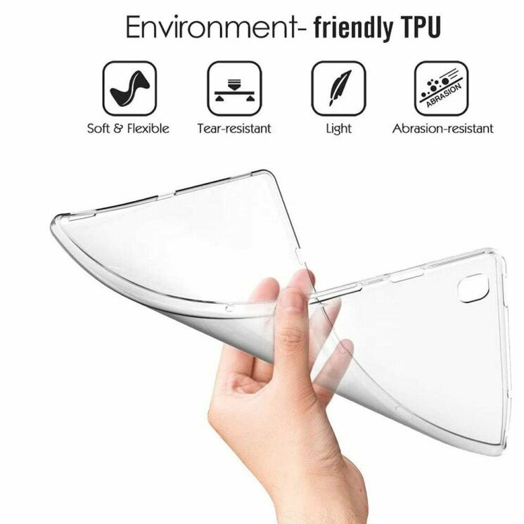 Силиконовый чехол Deexe Silicone Fit для Samsung Galaxy Tab S7 (T870/875) / S8 (X700/706) - Transparent: фото 3 из 4