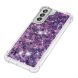 Силиконовый (TPU) чехол Deexe Liquid Glitter для Samsung Galaxy S21 FE (G990) - Dark Purple Hearts (230628I). Фото 4 из 7