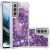 Силиконовый (TPU) чехол Deexe Liquid Glitter для Samsung Galaxy S21 FE (G990) - Dark Purple Hearts: фото 1 из 7