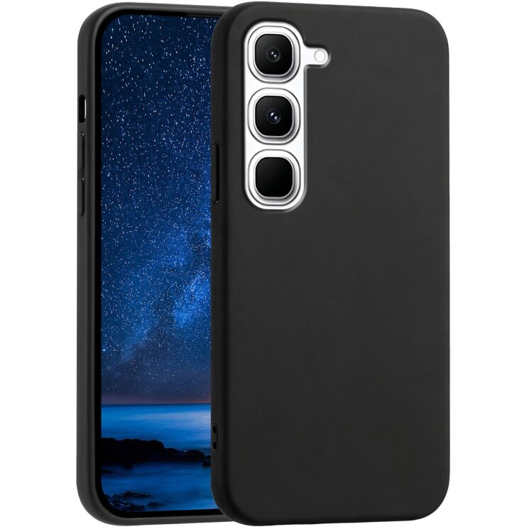 Силіконовий (TPU) чохол Deexe Matte Case для Infinix Hot 70 Pro - Black: фото 1 з 8