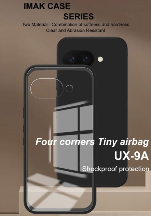Силиконовый (TPU) чехол IMAK UX-9A Series для Google Pixel 9a - Black: фото 7 из 9