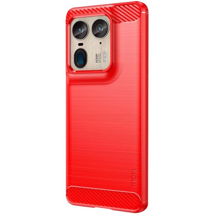 Силиконовый (TPU) чехол MOFI Carbon Fiber для Motorola Edge 50 Ultra - Red: фото 2 из 10