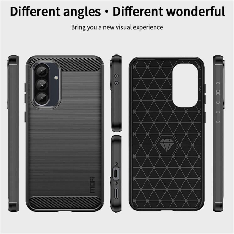 Силиконовый (TPU) чехол MOFI Carbon Fiber для Samsung Galaxy A36 (A366) - Black: фото 9 из 11