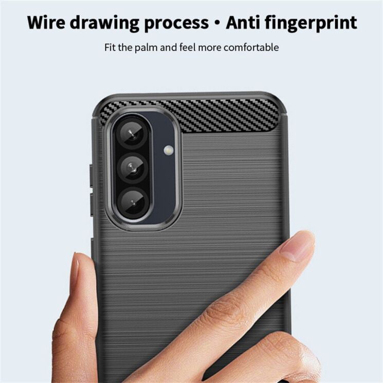 Силиконовый (TPU) чехол MOFI Carbon Fiber для Samsung Galaxy A36 (A366) - Black: фото 8 из 11