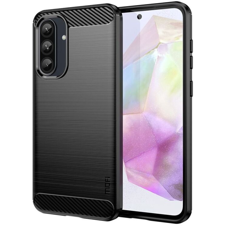 Силиконовый (TPU) чехол MOFI Carbon Fiber для Samsung Galaxy A36 (A366) - Black: фото 1 из 11