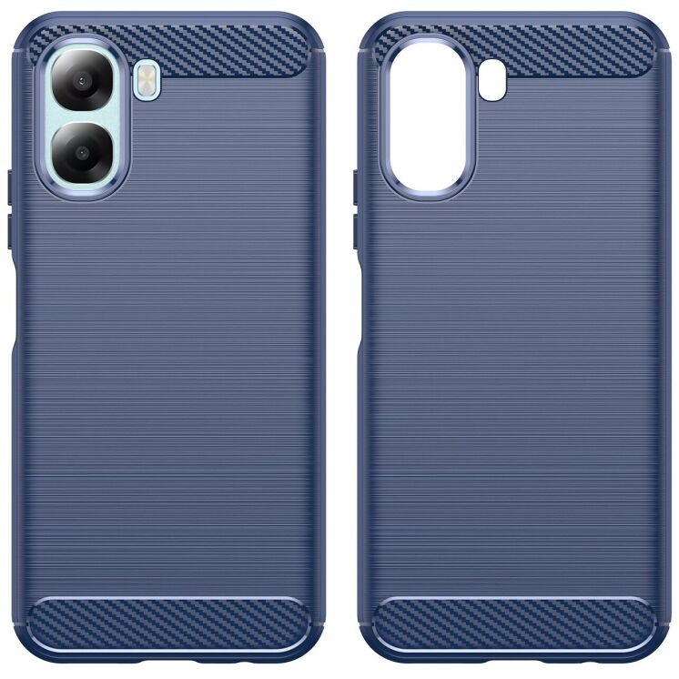 Силіконовий (TPU) чохол UniCase Carbon для OPPO A6x - Blue: фото 2 з 8