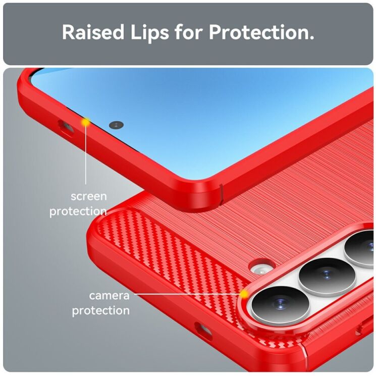 Силиконовый (TPU) чехол UniCase Carbon для Samsung Galaxy S26 Plus - Black: фото 6 из 8