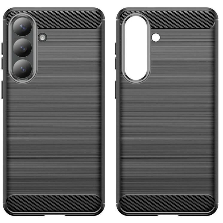 Силиконовый (TPU) чехол UniCase Carbon для Samsung Galaxy S26 Plus - Black: фото 2 из 8