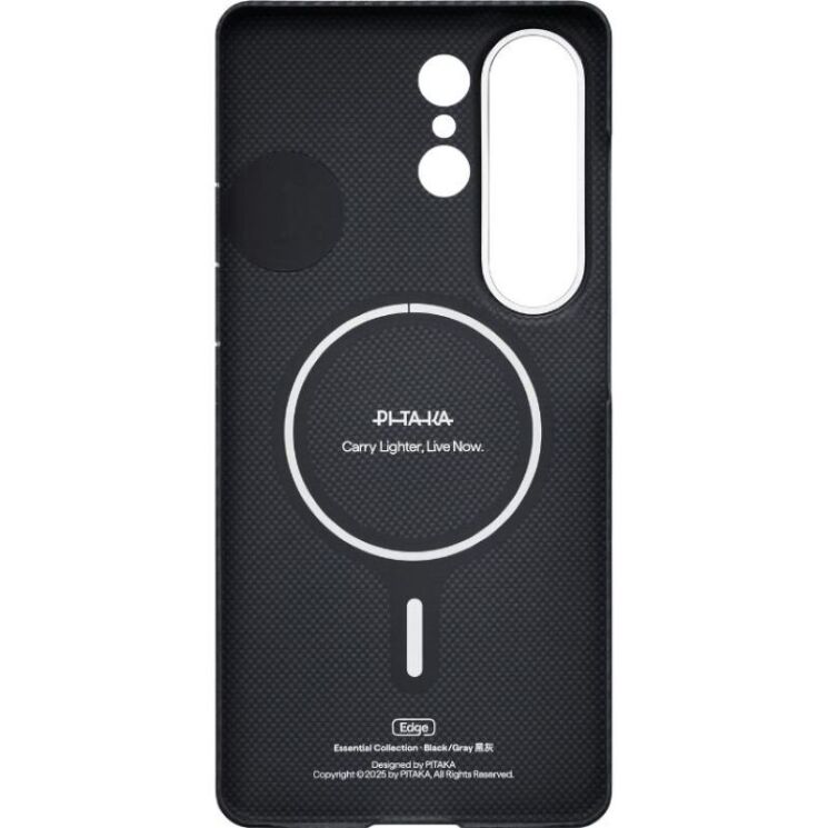 Ультратонкий чохол Pitaka Edge Case для Samsung Galaxy S26 Ultra (S948) KS2601U - 600D Black / Grey (Twill): фото 2 з 11