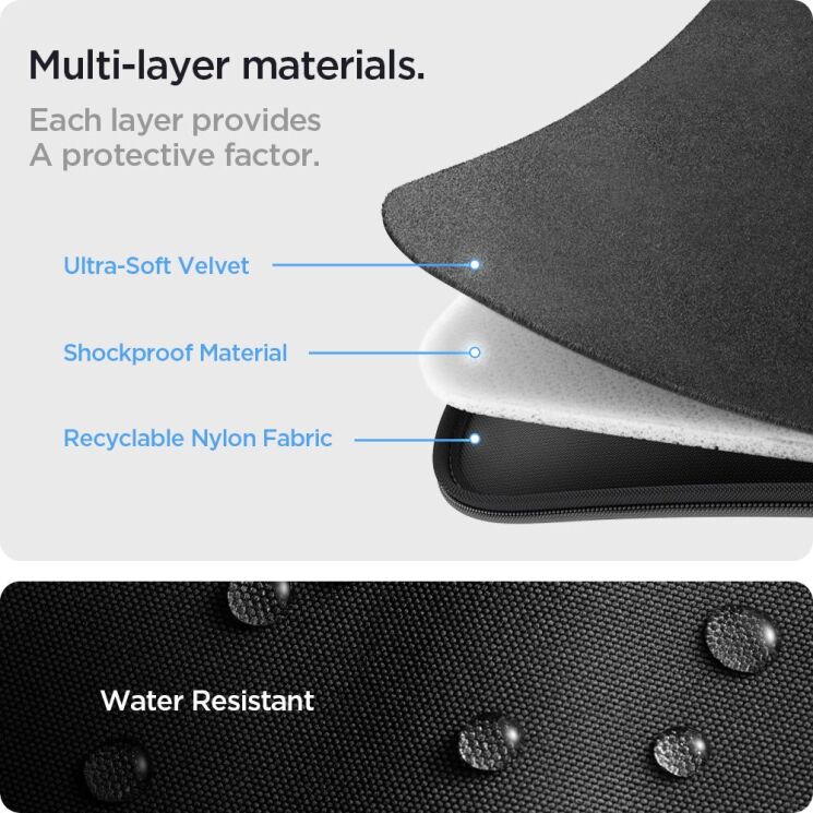 Универсальный чехол Spigen (SGP) Basic Laptop Pouch для ноутбука диагональю 15-16 дюймов (AFA07005) - Black: фото 9 из 14