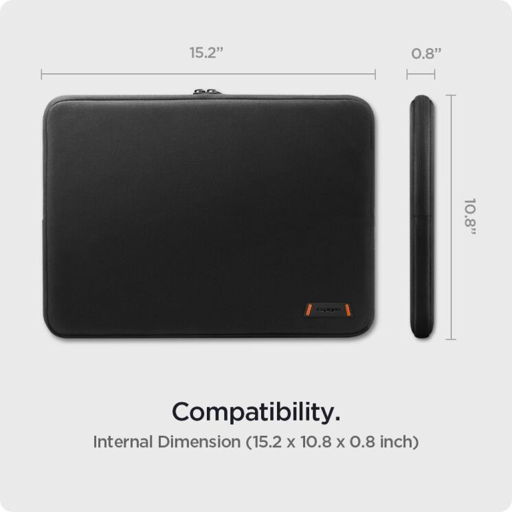 Универсальный чехол Spigen (SGP) Basic Laptop Pouch для ноутбука диагональю 15-16 дюймов (AFA07005) - Black: фото 13 из 14