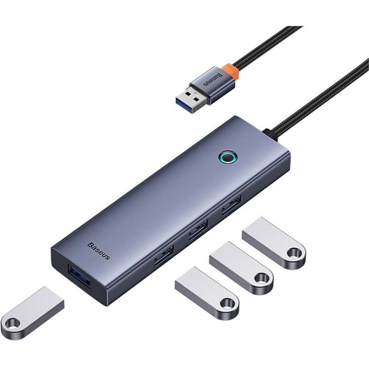 USB HUB Baseus UltraJoy Series 4-Port (USB to 4USB3.0) B0005280A813-02 - Space Grey: фото 3 з 10