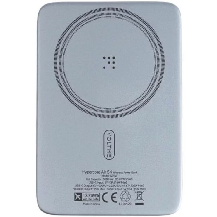 Внешний аккумулятор Voltme Hypercore Air Wireless 15W (5000mAh) - Dark Grey: фото 2 из 6