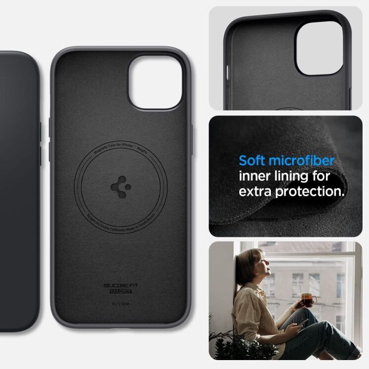 Захисна накладка Spigen (SGP) Silicone Fit (MagFit) для Apple iPhone 14 Plus - Black: фото 13 из 16