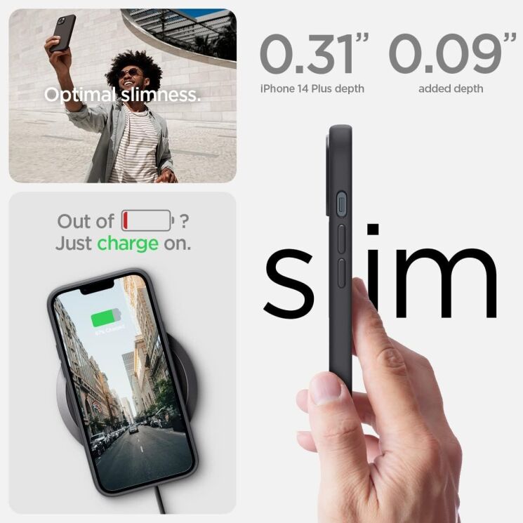 Захисна накладка Spigen (SGP) Silicone Fit (MagFit) для Apple iPhone 14 Plus - Black: фото 15 из 16