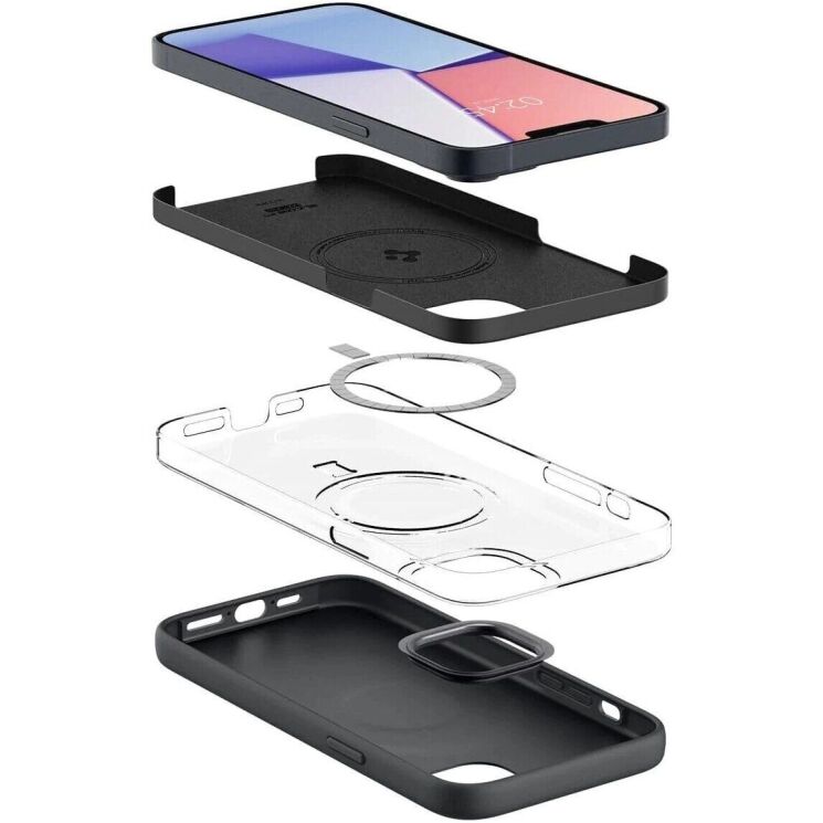 Захисна накладка Spigen (SGP) Silicone Fit (MagFit) для Apple iPhone 14 Plus - Black: фото 7 из 16