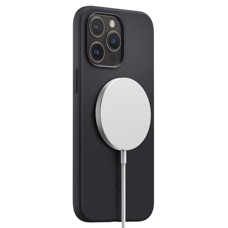 Захисна накладка Spigen (SGP) Silicone Fit (MagFit) для Apple iPhone 14 Pro Max - Black: фото 5 з 16