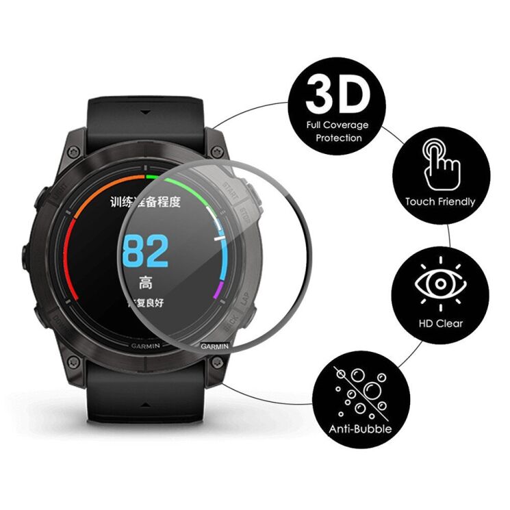 Защитная пленка HAT PRINCE Full Tempered Screen для Garmin Epix Pro (Gen 2) 42mm - Black: фото 2 из 9