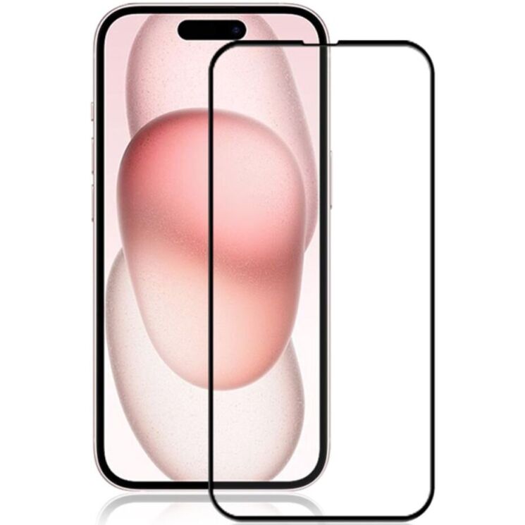 Захисне скло AMORUS Full Glue Tempered Glass для Apple iPhone 15 - Black: фото 1 з 11