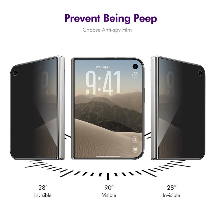 Защитное стекло HAT PRINCE Privacy для iPhone Duo - Black (435052B) Защитное стекло HAT PRINCE Privacy для iPhone Duo - Black: фото 3 из 7