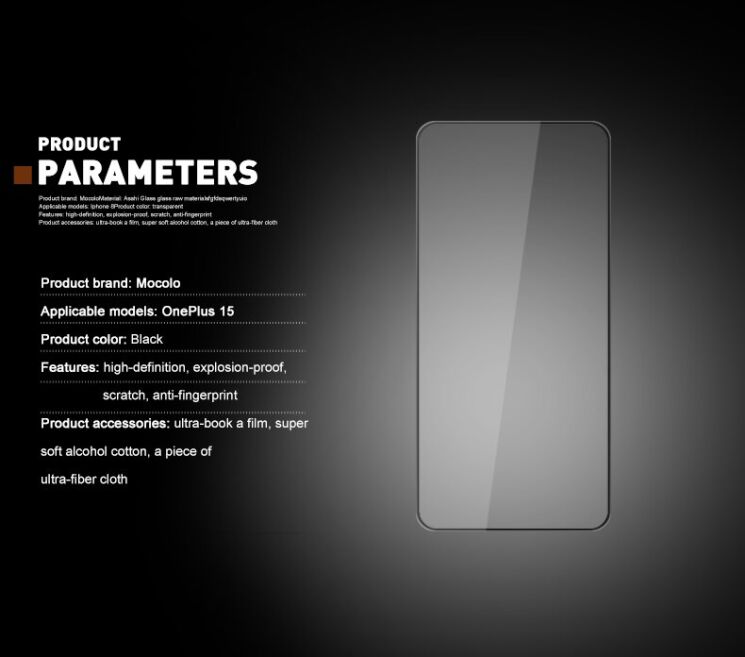 Защитное стекло MOCOLO Full Glue Cover для OnePlus 15 - Black: фото 3 из 9